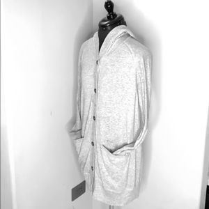 Margaret O’Leary PEACE ☮️ Cardigan Hoodie SM grey